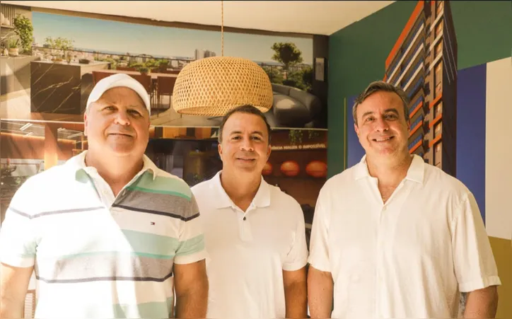 Pedro Azi, Luiz Eduardo Nunes e Rafael Papaleo lançaram novo empreendimento no Caminho das Árvores
