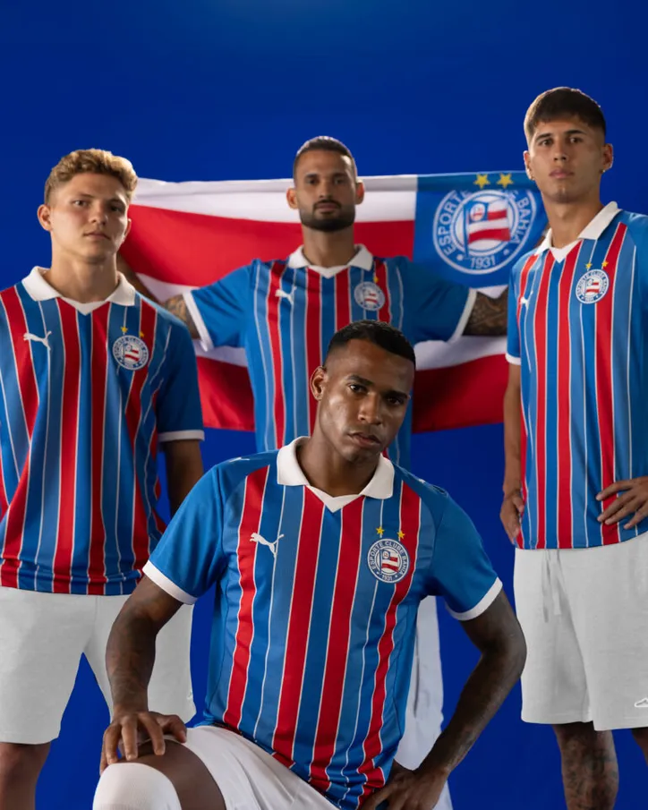 Imagem ilustrativa da imagem Bahia lança novo uniforme tricolor para a temporada de 2026