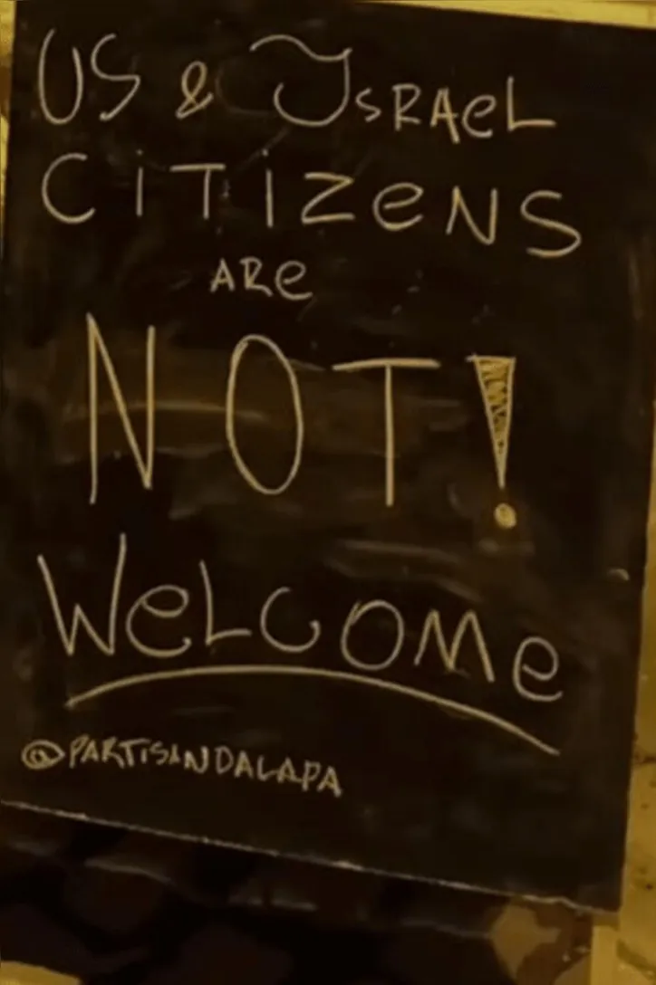 Placa do bar Partisan