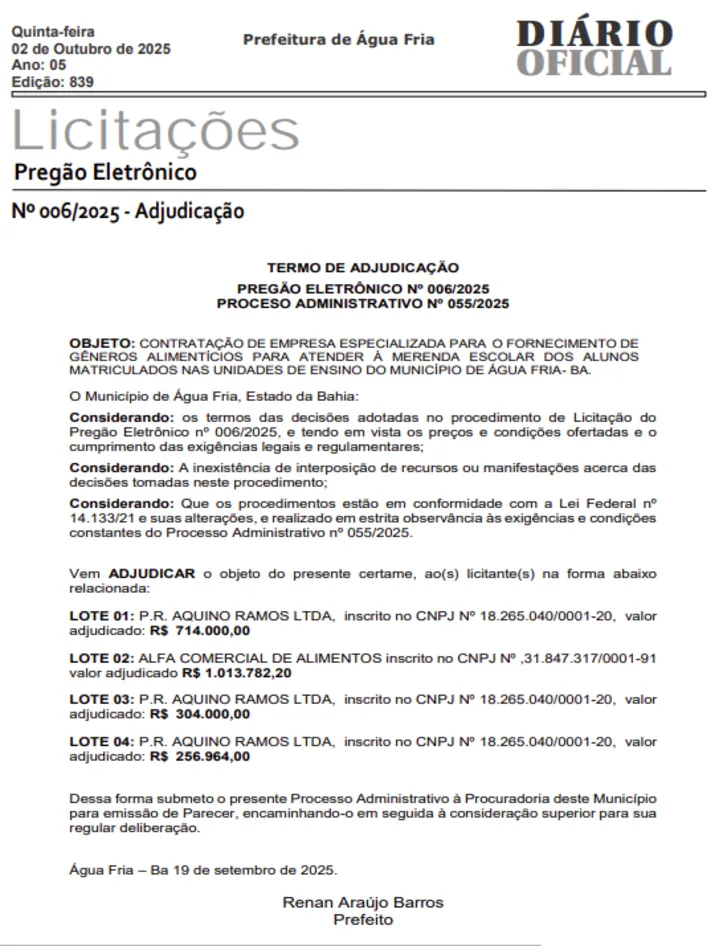 Imagem ilustrativa da imagem Broas custam R$ 155 mil aos cofres da merenda escolar de cidade baiana