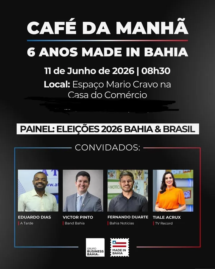 Imagem ilustrativa da imagem Business Bahia celebra 6 anos do 'Selo Made in Bahia' com debate sobre eleições