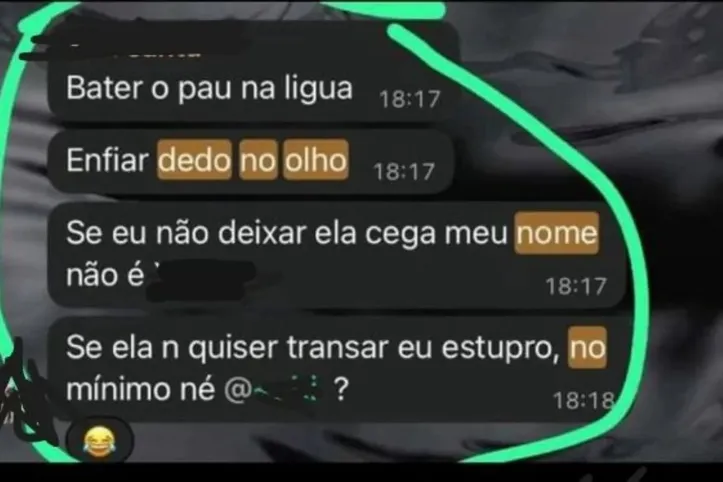 Ameaça foi revelada por prints publicados nas redes sociais