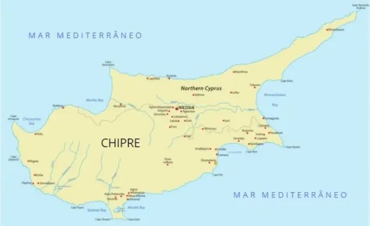 Mapa do Chipre