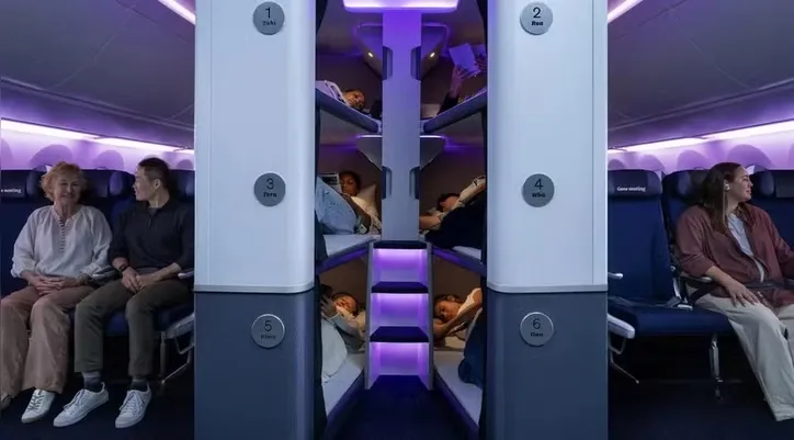 Imagem ilustrativa da imagem Companhia aérea lança beliches na classe econômica; veja como funciona