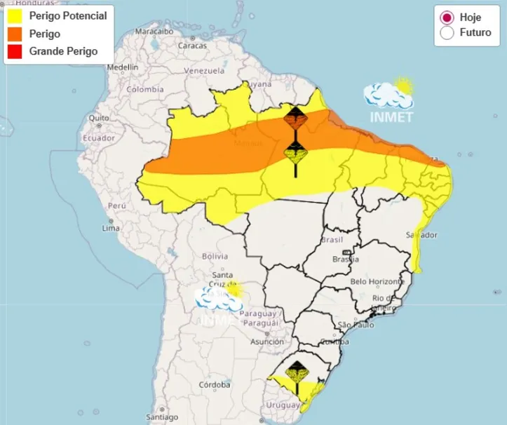 Imagem ilustrativa da imagem Inmet: Bahia e outros 17 estados estão sob alerta de chuvas intensas