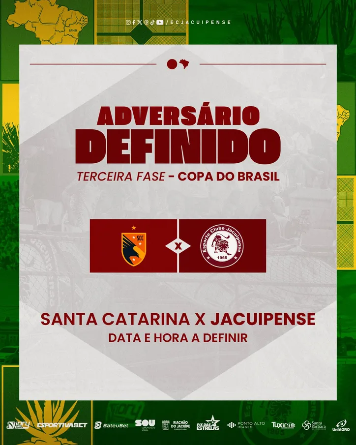 Jacuipense enfrenta o Santa Catarina por vaga e premiação milionária