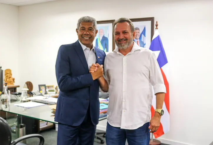 Governador Jerônimo Rodrigues (PT) teve reunião com Ednaldo Ribeiro (Republicanos), prefeito de Cruz das Almas e declaradamente bolsonarista