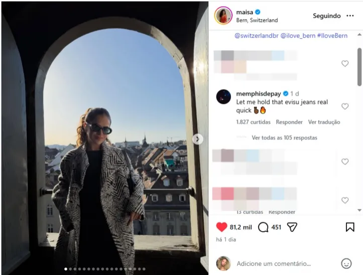 Comentário de Memphis no post de Maisa