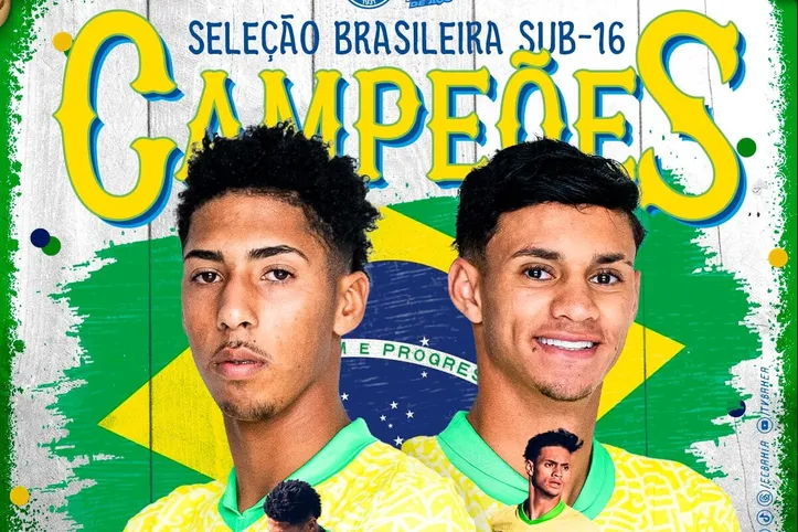 Foto dos campeões com a Seleção Brasileira