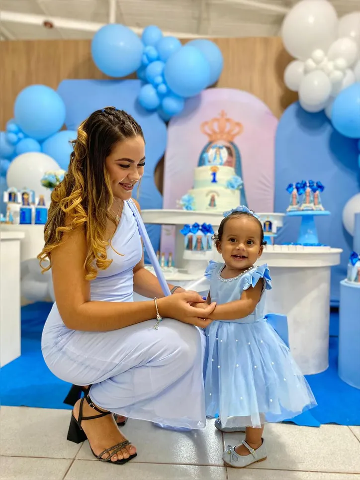 Geovana, Social Media e a filha Maria Gabriela