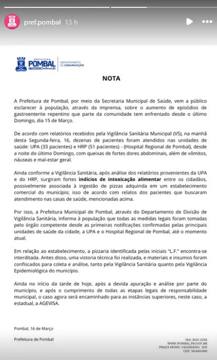 Imagem ilustrativa da imagem Mulher morre e 113 pessoas passam mal após comerem em pizzaria