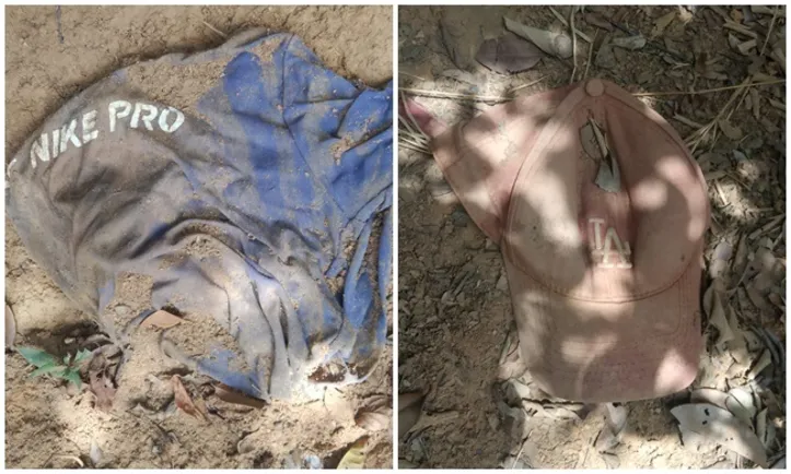 Peças encontradas próximo ao cadáver