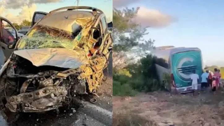 Carro do pastor ficou completamente destruído