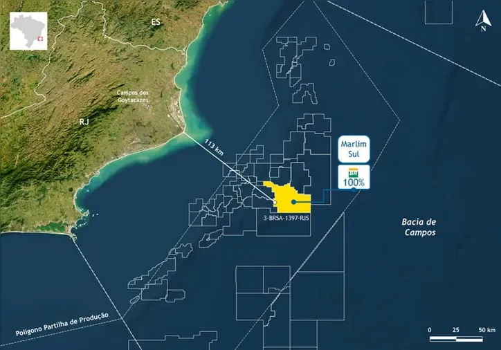 Local da descoberta na Bacia de Campos