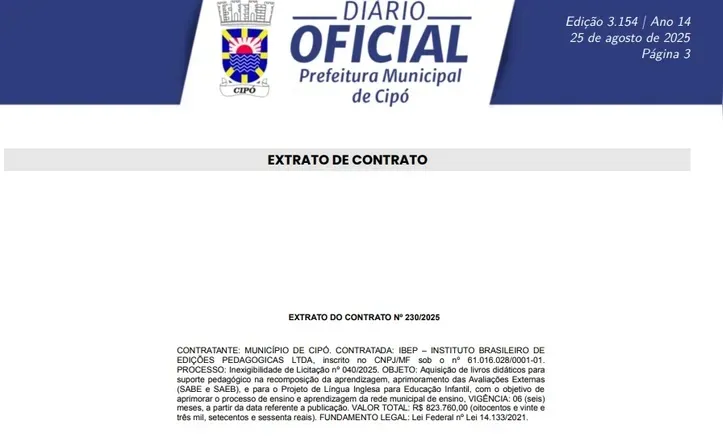 Contrato de compra de materiais