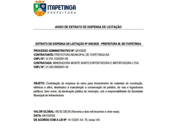 Imagem ilustrativa da imagem Prefeitura é investigada por suposta manobra em compras de R$ 800 mil