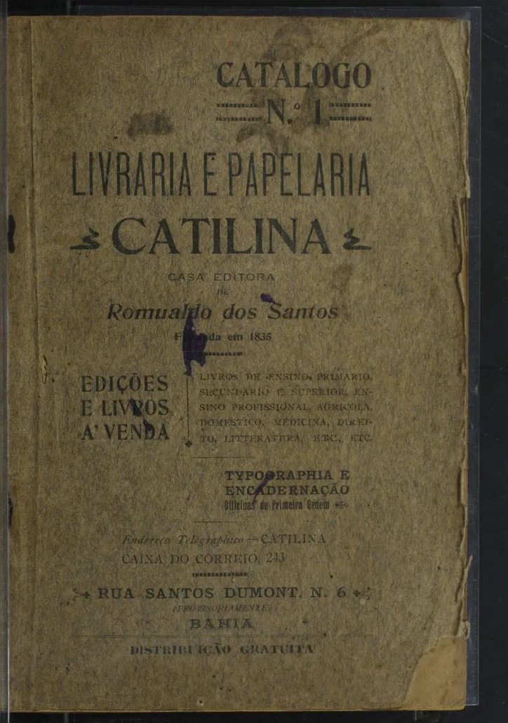 Catálogo N.º 1 da Livraria Catilina