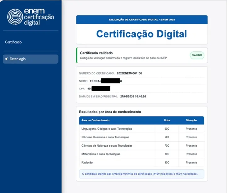 Imagem ilustrativa da imagem Saiba como solicitar certificado online do ensino médio pelo Enem