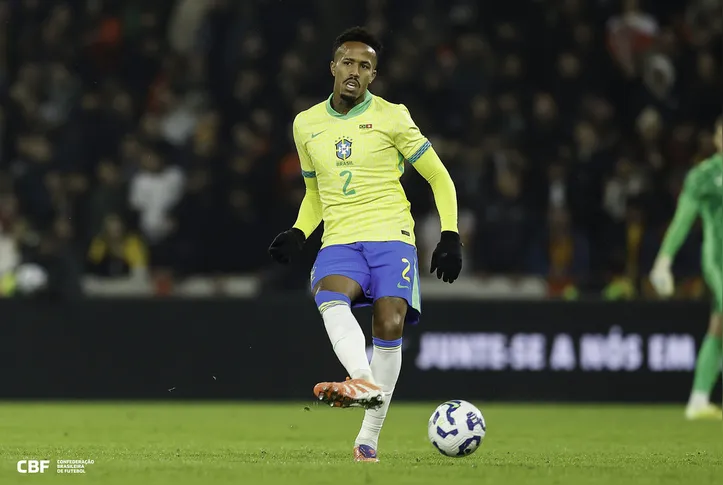 Éder Militão durante o empate contra a Tunísia