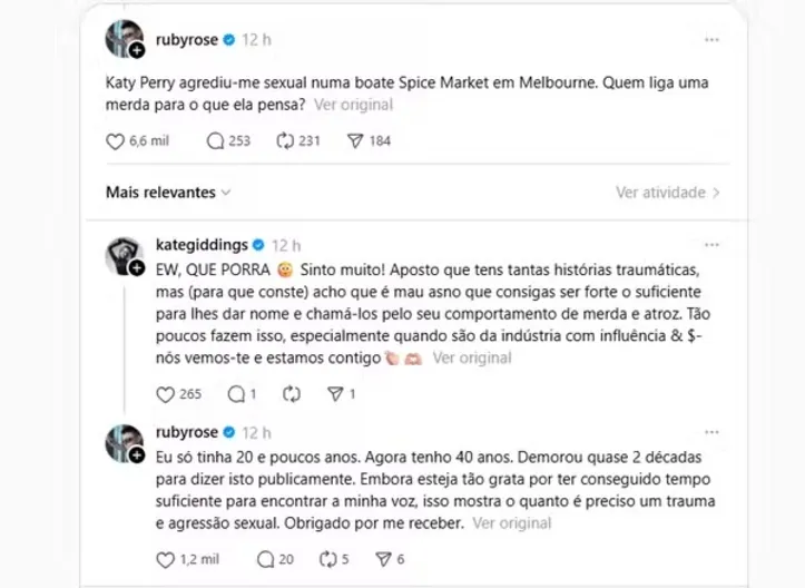 Denúncia de Ruby Rose