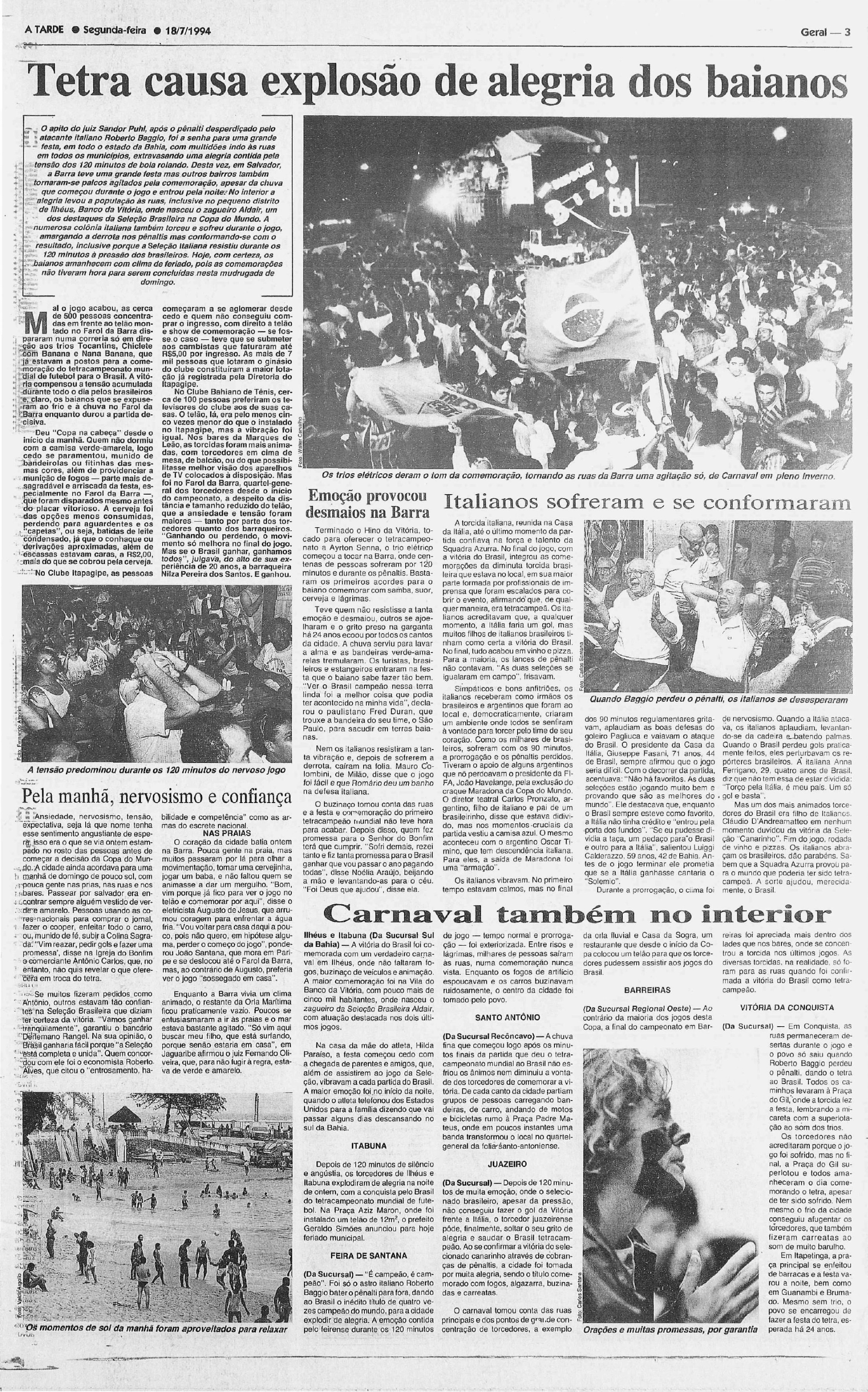 Cobertura do tetra do Brasil na Copa do Mundo