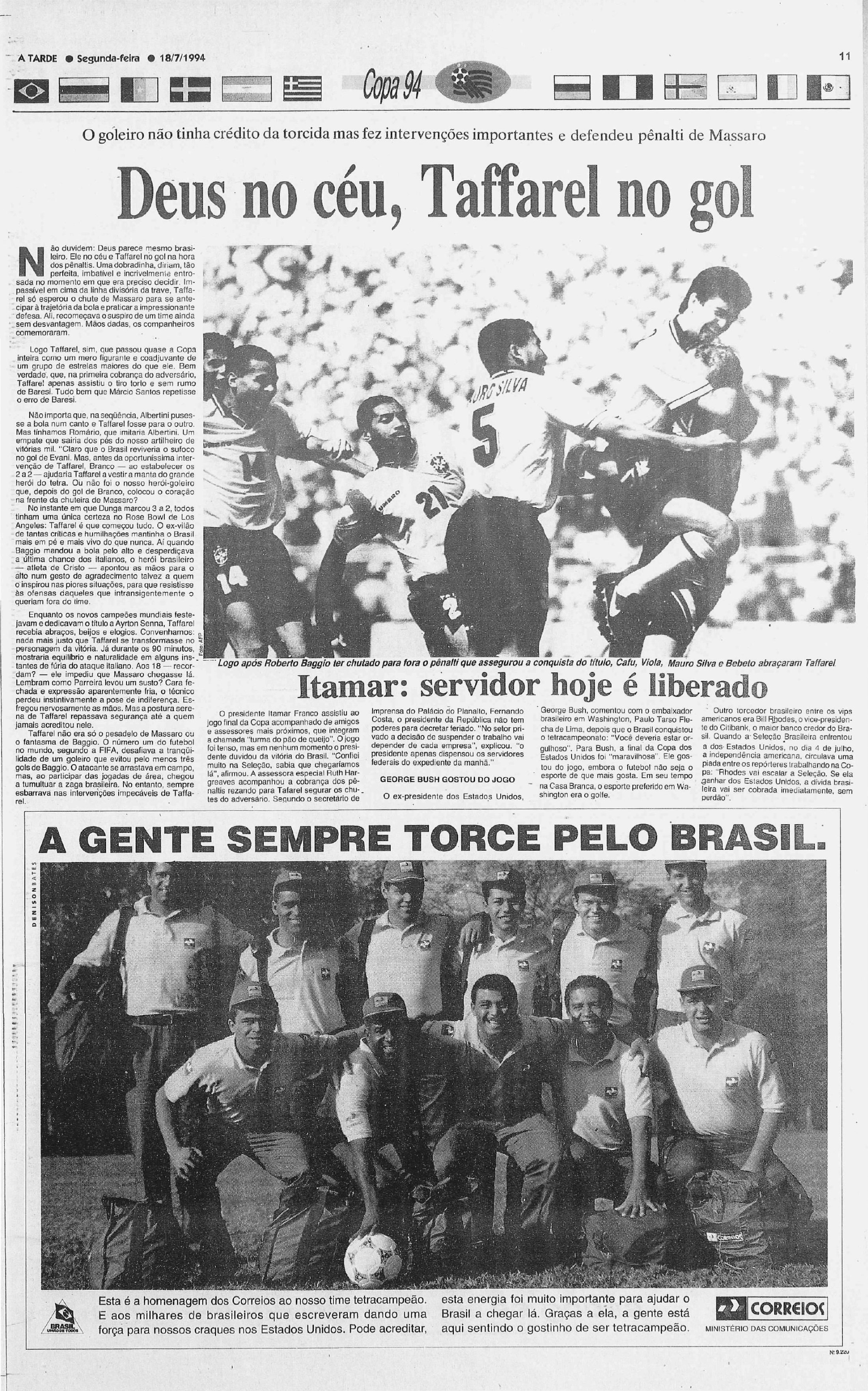 Cobertura do tetra do Brasil na Copa do Mundo