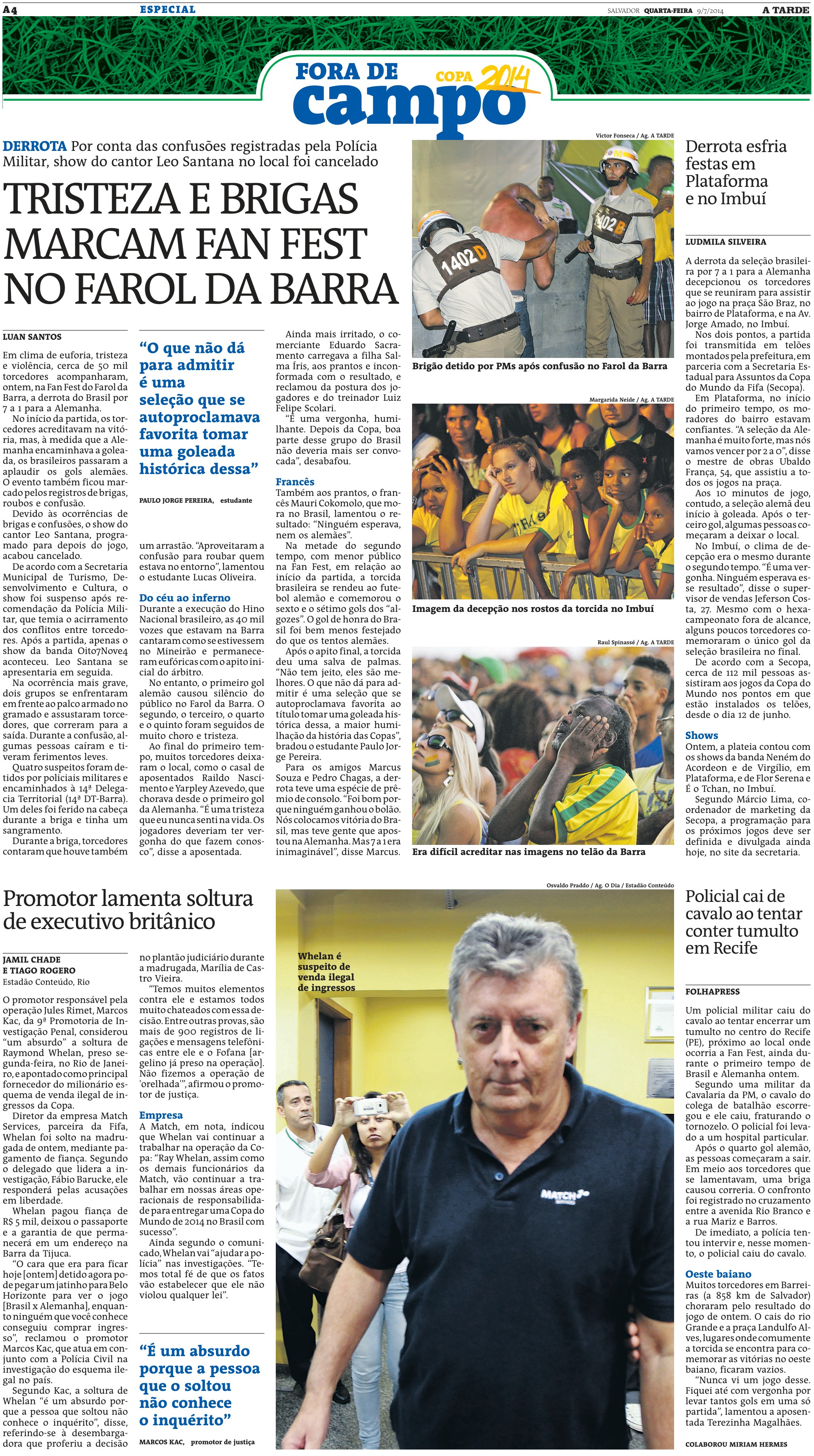 Cobertura do 7 a 1 do Brasil na Copa do Mundo