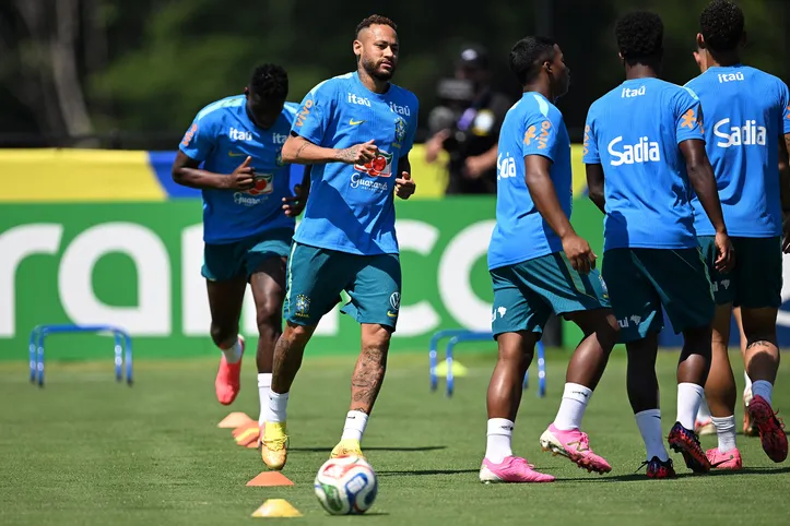 Neymar em treino nos Estados Unidos