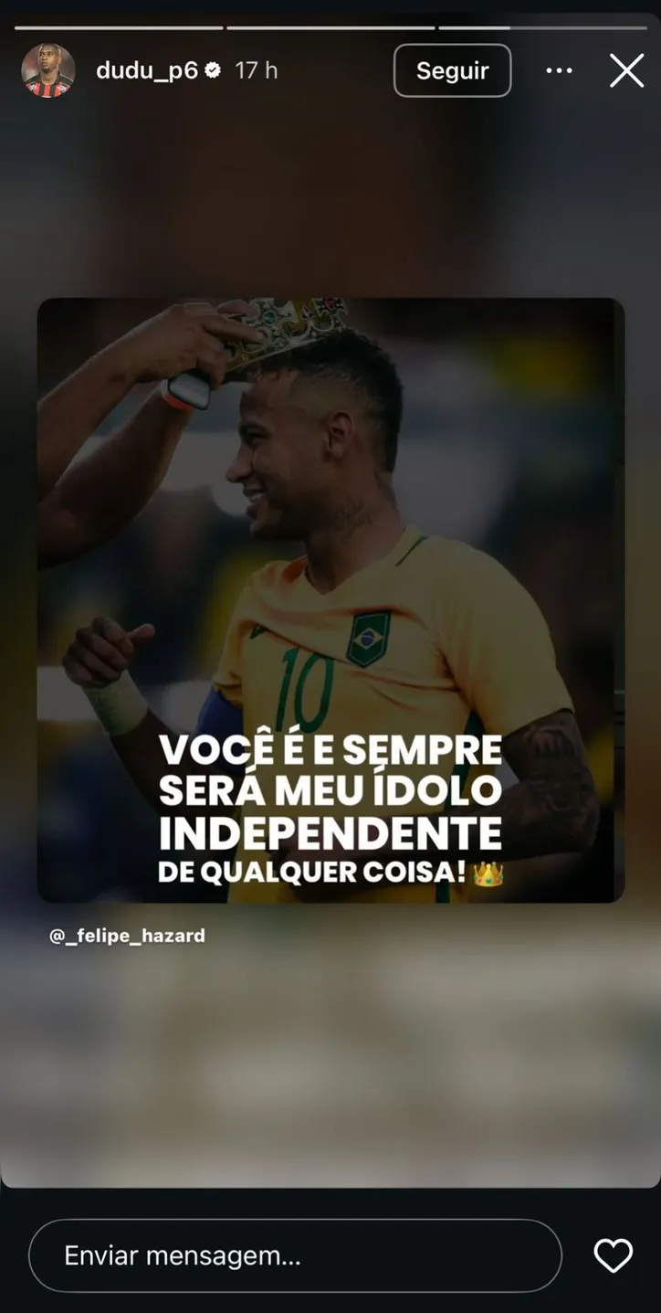 Imagem ilustrativa da imagem Após derrota da Seleção Brasileira, atletas do Vitória defendem Neymar