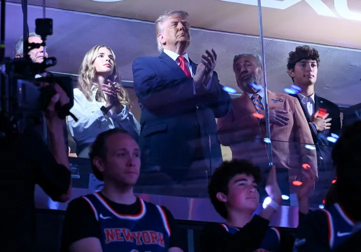 Donald Trump no terceiro jogo das finais da NBA