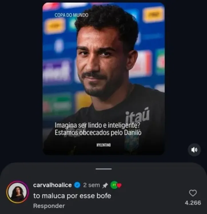 Comentário de Alice sobre Danilo
