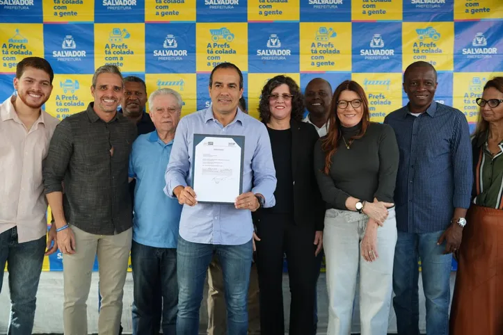 Bruno Reis na cerimônia de assinatura da ordem de serviço