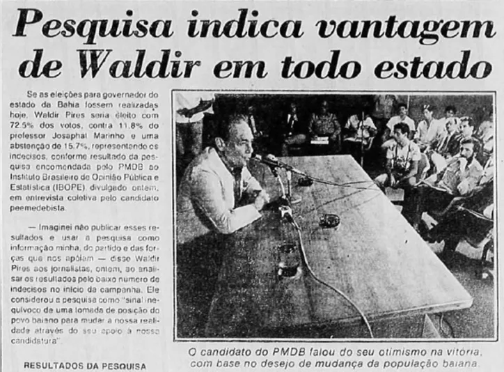 Imagem ilustrativa da imagem Campanha da mudança: vitória histórica de Waldir Pires completa 40 anos