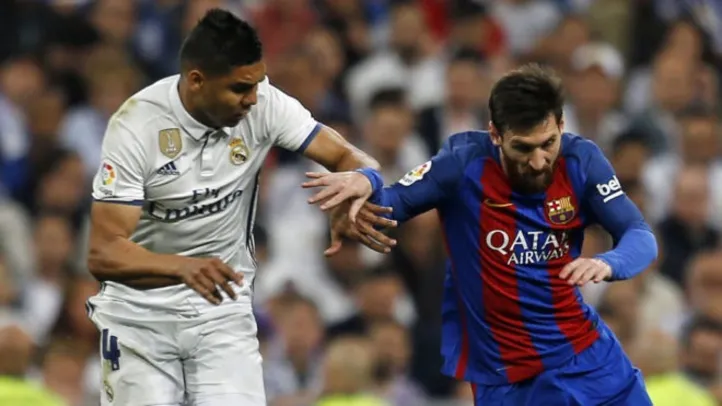 Casemiro e Messi por Real Madrid e Barcelona