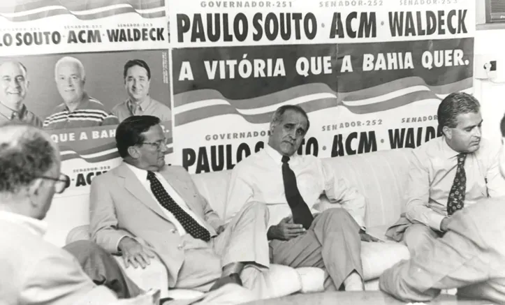 Divulgação chapa com Paulo Souto, ACM e Waldeck Ornelas