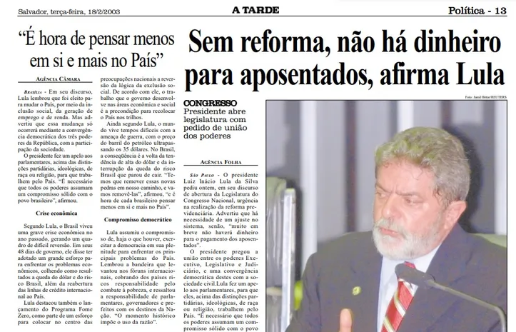 Reforma da Previdência criou racha no governo Lula