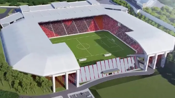 Imagem do projeto da Arena Barradão