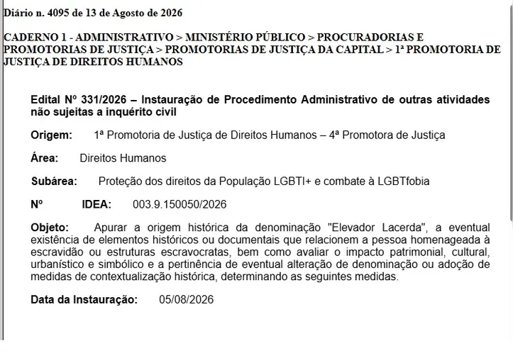 Imagem ilustrativa da imagem Elevador Lacerda pode mudar de nome? Entenda investigação do MP-BA
