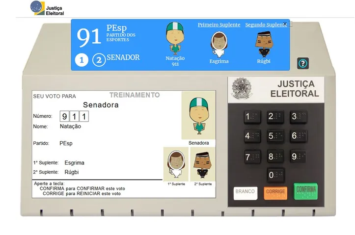 No momento do voto ao Senado vão aparecer três nomes na urna.