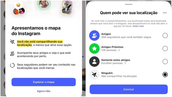 Mapa do Instagram