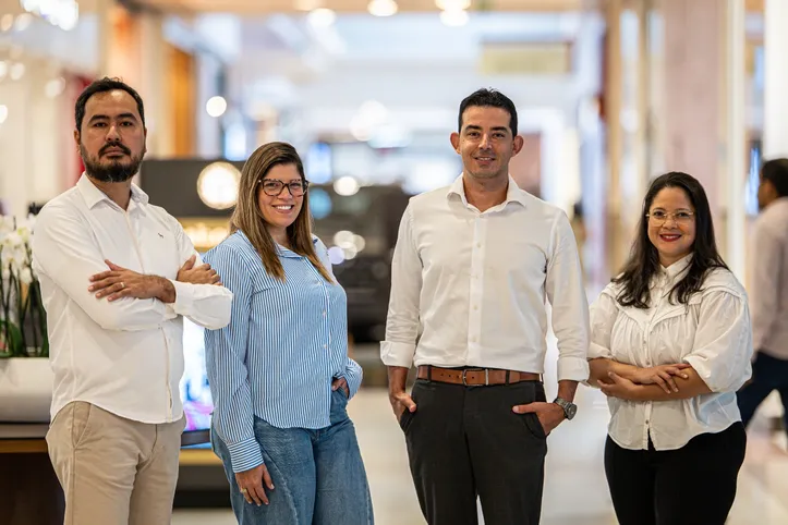 Gilson Souza, gerente de operações; Fernanda Studart, gerente de marketing; Caio Gama, superintendente; e Gislaine Oliveira, gerente de negócios