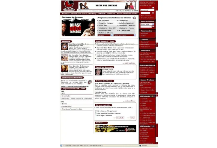 O Cineinsite em 21 de maio de 2005