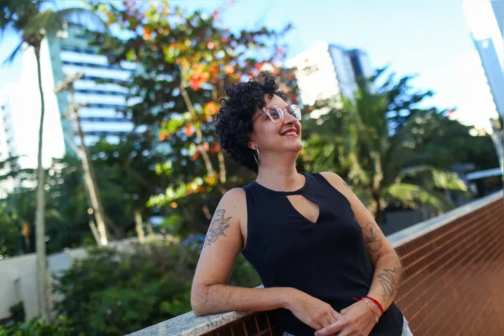 A expositora Tarsila Ferreira