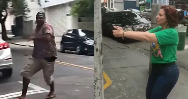 Ex-deputada sacou uma arma e apontou para o homem em São Paulo