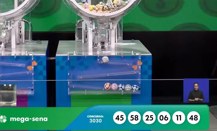 Números sorteados na Mega-Sena