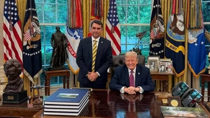 Flávio Bolsonaro e Donald Trump