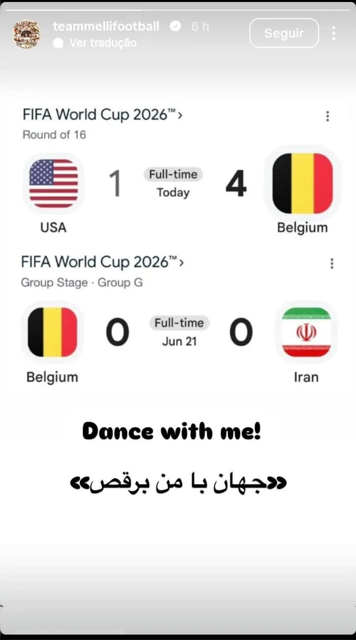 Irã zomba de eliminação dos Estados Unidos