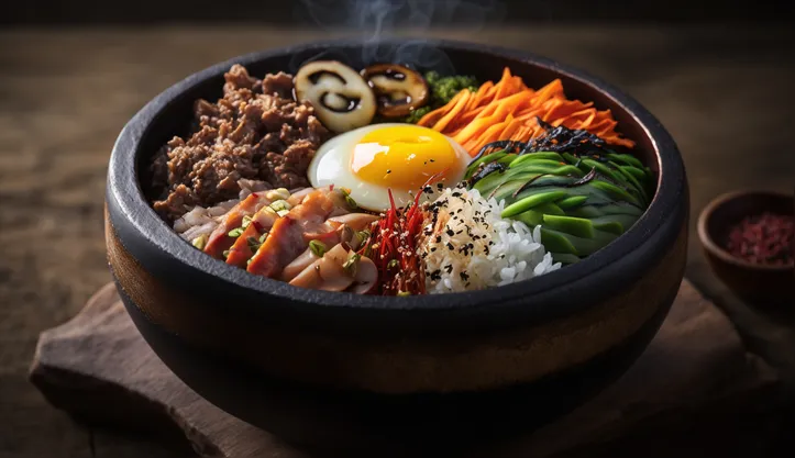 Fresh gourmet meal on wooden table, close up ,generative artificial intelligence