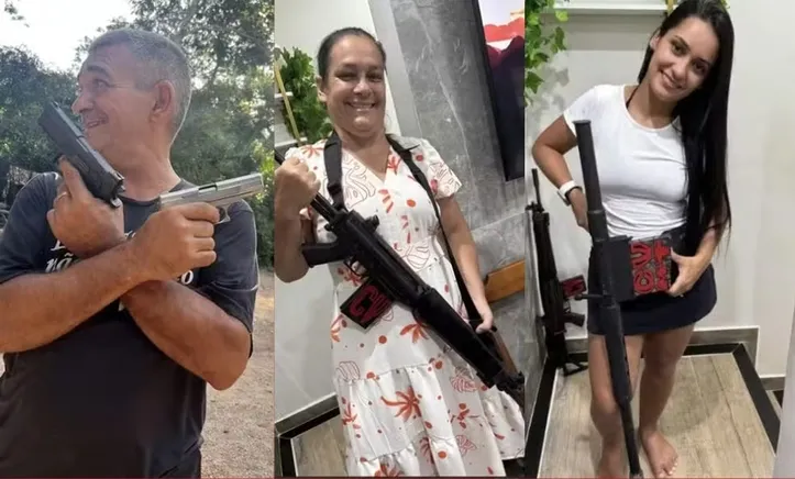 Da direita à esquerda: pastores Nivaldo de Almeida e Orminda Carlos de Barcelos Almeida, e a filha Rhavenna Barcelos de Almeida