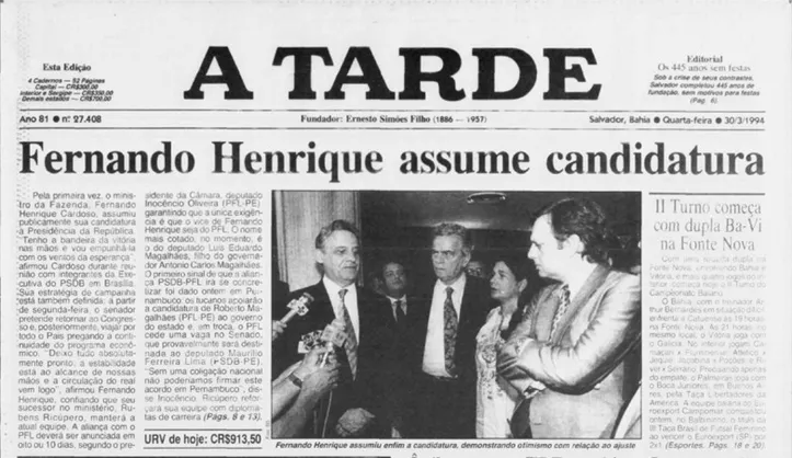 Jornal A TARDE de março de 1994